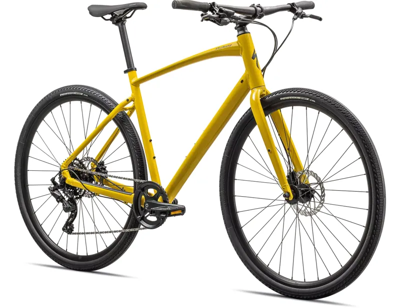 Specialized Sirrus X 2.0 Hybrid Bike 2024 in Sulphur/Black Liquid Metal-1