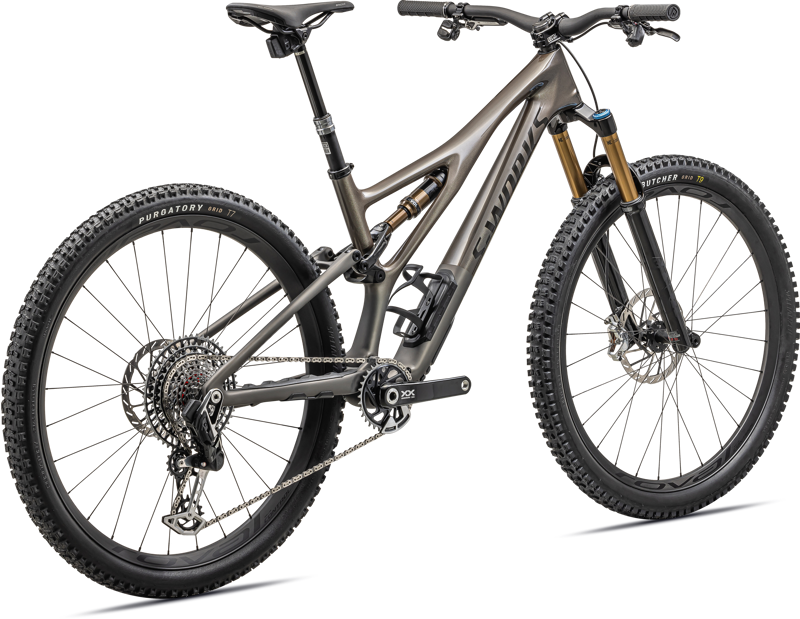 Specialized S-Works Stumpjumper T-Type Full Suspension Mountain Bike 2024 in Black Pearl/Satin Black/Brushed Chrome-2