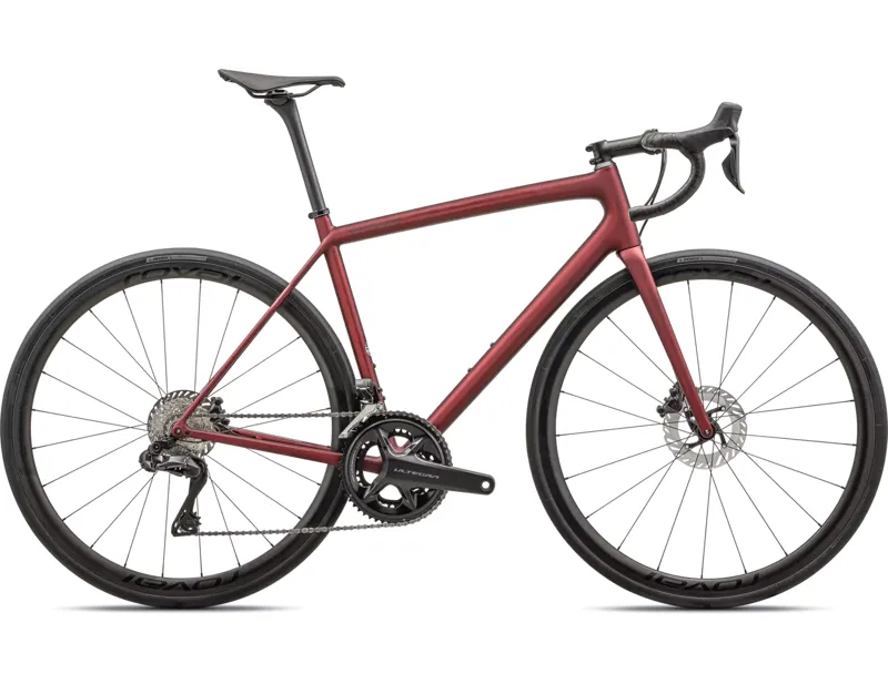 Specialized Aethos Pro Ultegra Di2 Road Bike 2024 in Red Sky/Red Onyx