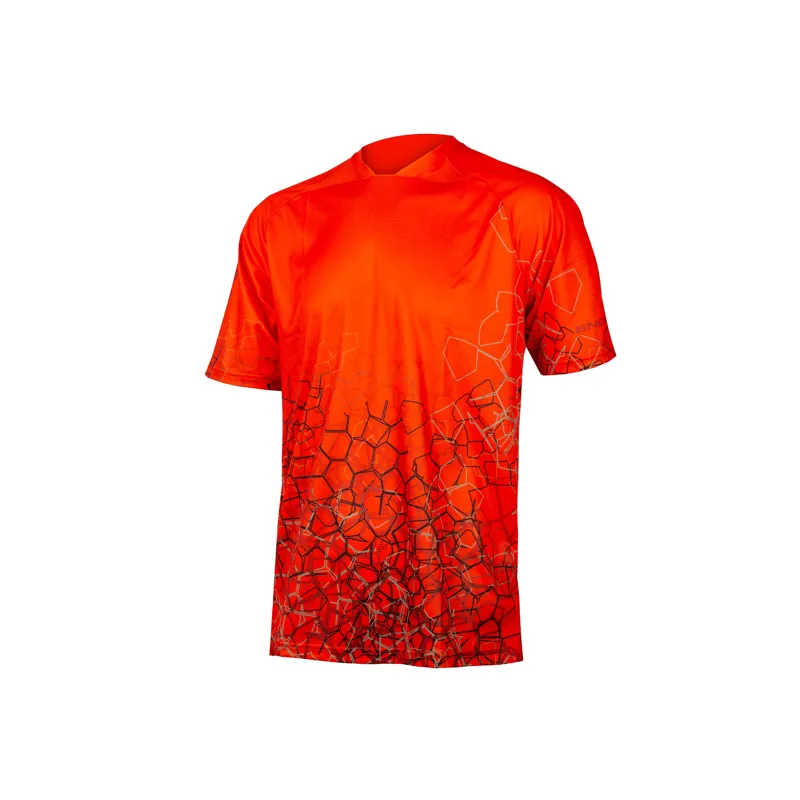 Endura SingleTrack Print Tee in LTD Paprika
