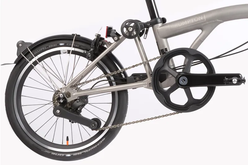 Brompton T Line 4-Speed Folding Bike 2025 in Blasted Titanium - Low-3