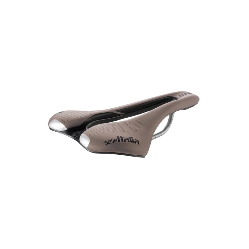 Selle Italia SLR Boost Gravel TI316 Superflow Saddle in Mud Brown-1