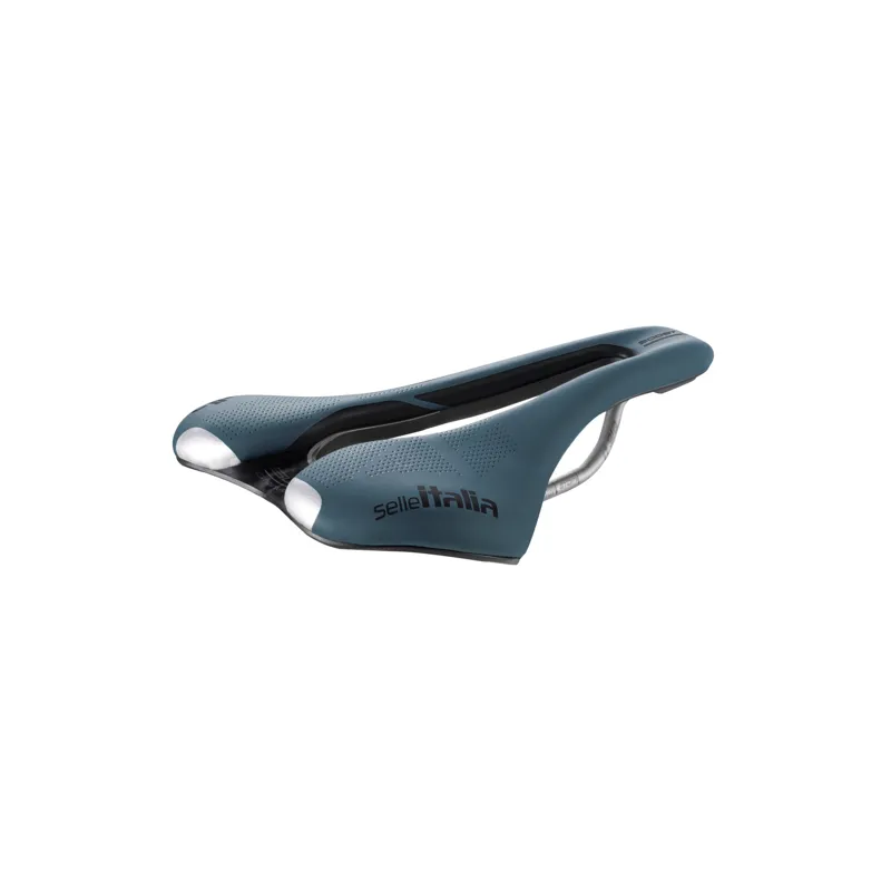 Selle Italia SLR Boost Gravel TI316 Superflow Saddle in Blue Granite-1