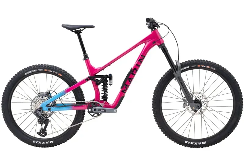 Marin Alpine Trail XR AXS Full Suspension Mountain Bike 2026 in Gloss Magenta/Blue/Black-1