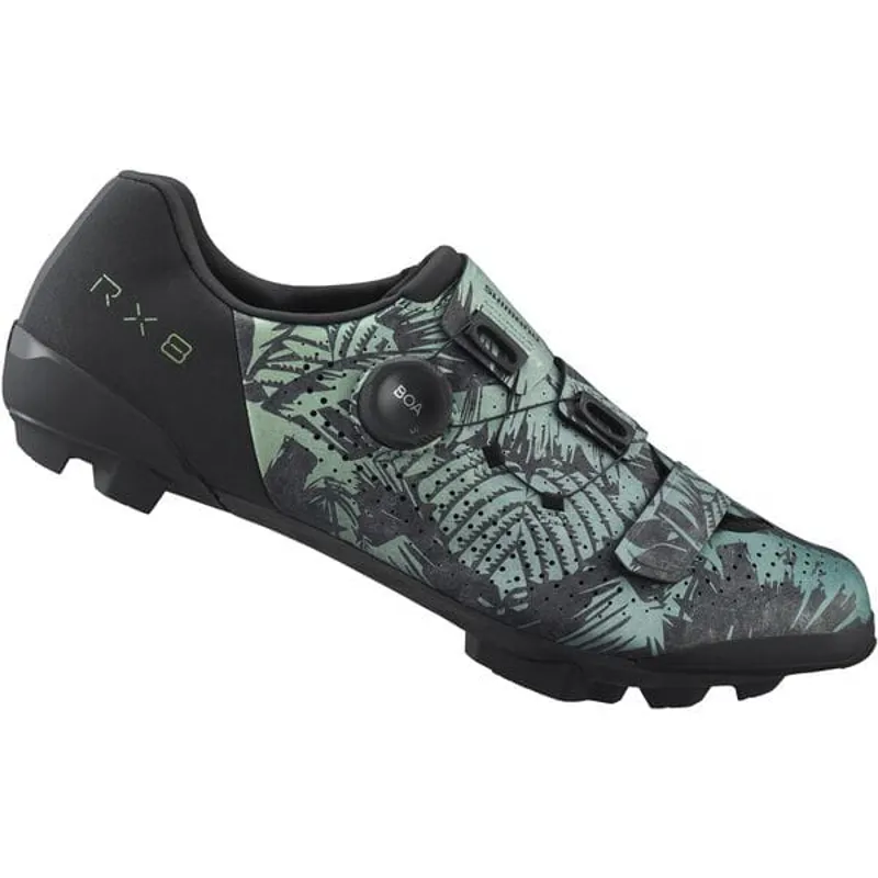 Shimano RX801 Shoes in Green Tropical Leaves