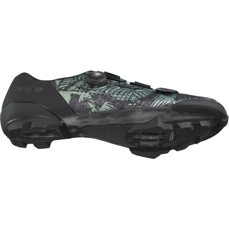 Shimano RX801 Shoes in Green Tropical Leaves-3