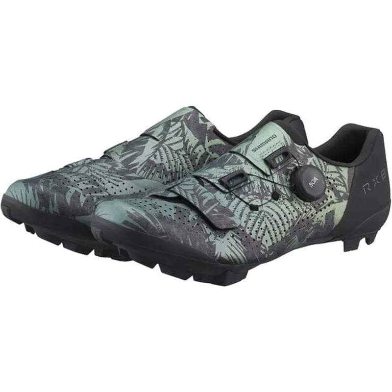 Shimano RX801 Shoes in Green Tropical Leaves-4