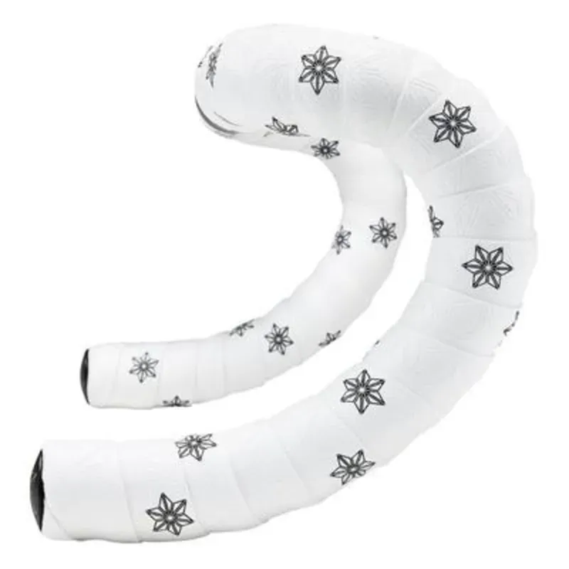 Balfes Bikes Supacaz Sticky Kush Bar Tape and Plugs in White Black Stars | Free postage over £30, £10 off first order, price match & 0% finance.