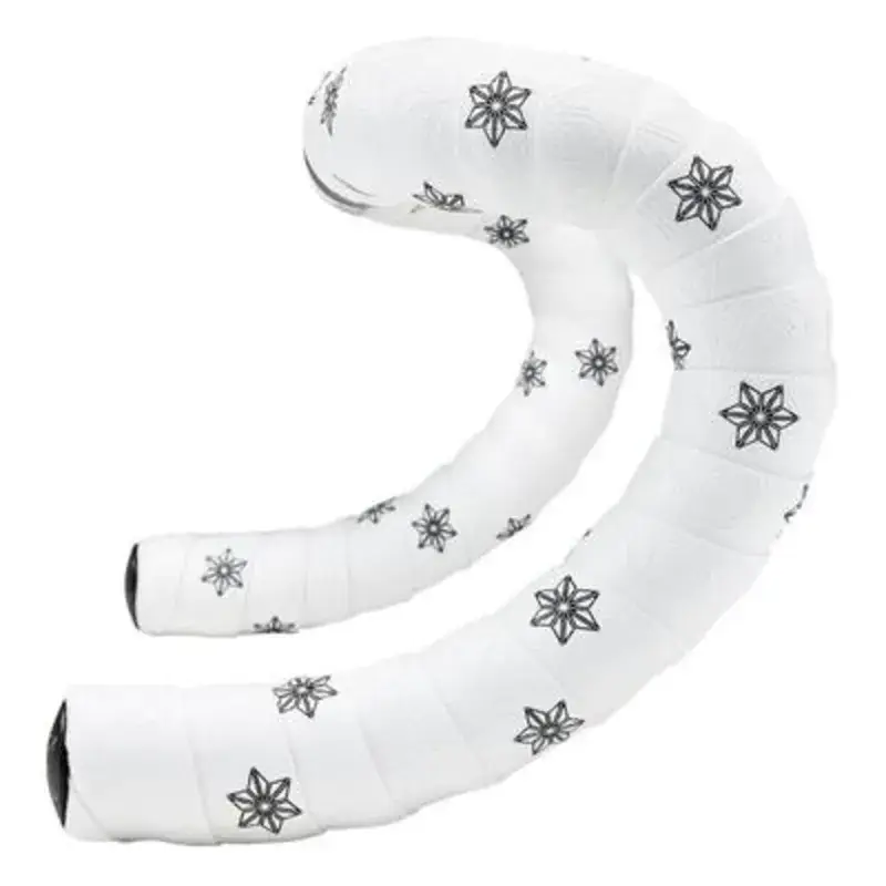 Balfes Bikes Supacaz Sticky Kush Bar Tape and Plugs in White Black Stars | Free postage over £30, £10 off first order, price match & 0% finance.