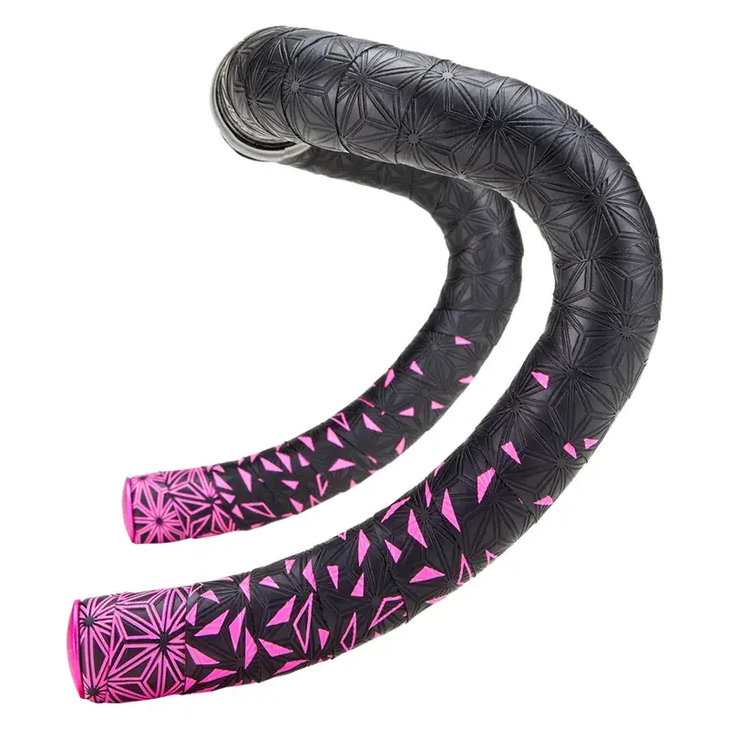 Balfes Bikes Supacaz Sticky Kush Bar Tape and Plugs in Neon Pink | Free postage over £30, £10 off first order, price match & 0% finance.