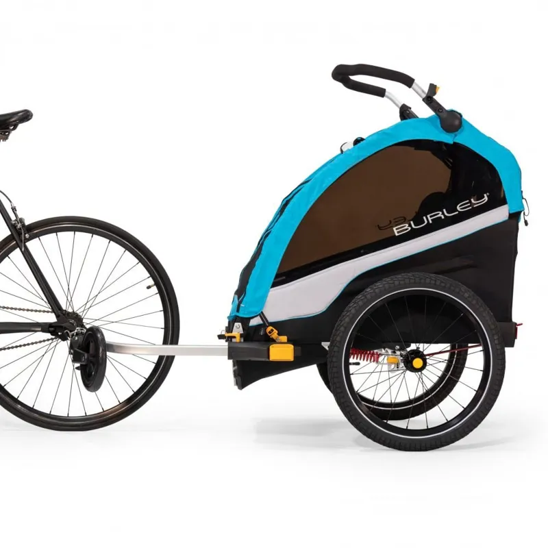 Burley Dlite X Bike Trailer/Stroller Double in Aqua-2