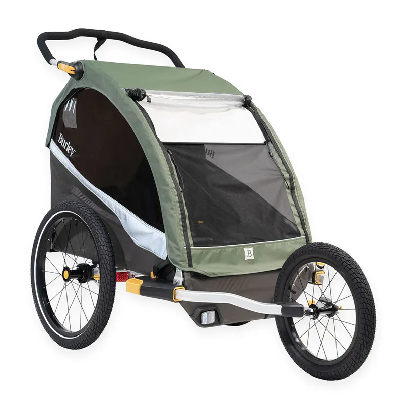 Burley Dlite X Bike Trailer/Stroller Double in Sage Green-1