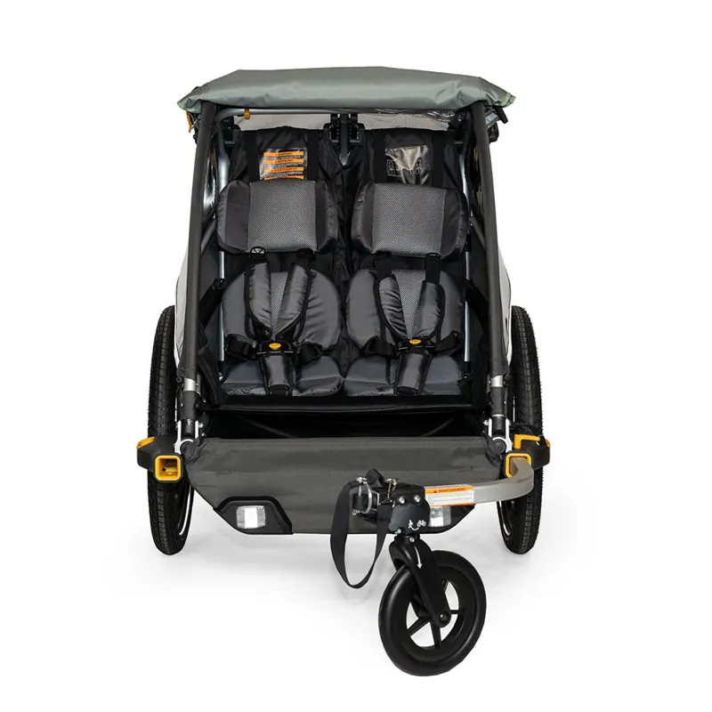 Burley Dlite X Bike Trailer/Stroller Double in Sage Green-2