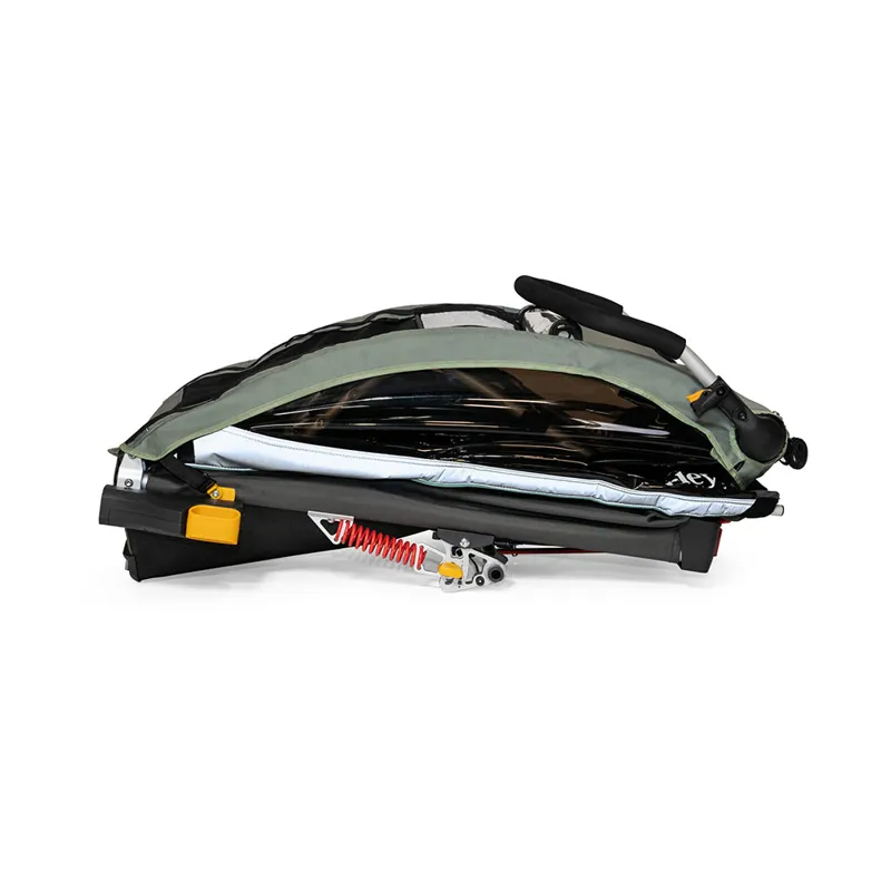 Burley Dlite X Bike Trailer/Stroller Double in Sage Green-3