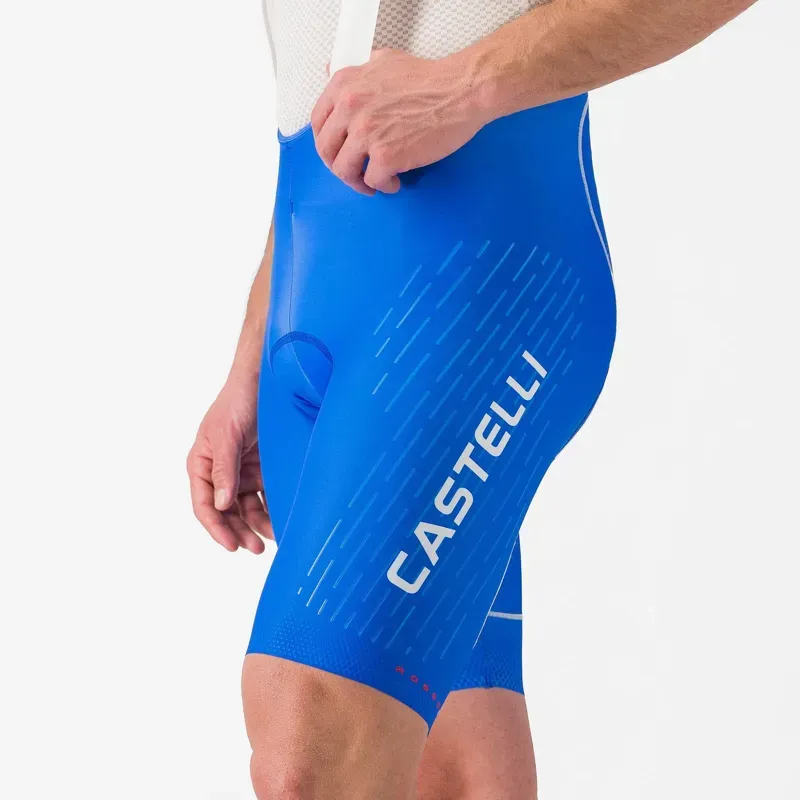 Castelli Free Aero Race S Kit Bib Short in Azzurro Italia/Silver Grey-5