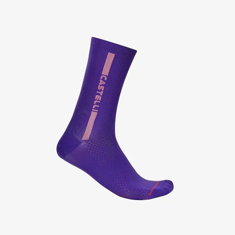 Castelli Linea Logo 15 Sock in Ultraviolet/Rosa Giro