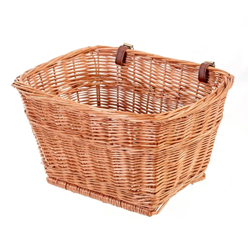 Passport Wicker 19in Rectangular Bicycle Basket in Brown