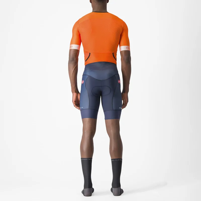Castelli Free Sanremo 2 Short Sleeve Suit in Brilliant Orange/Belgian Blue-1