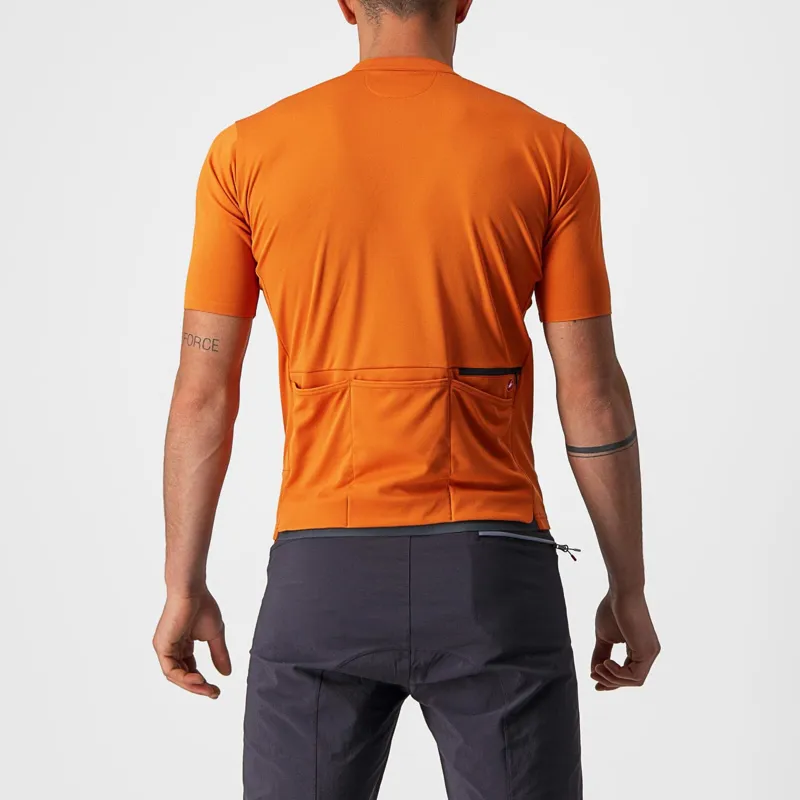 Castelli Unlimited Allroad Short Sleeve Jersey in Orange Rust-1