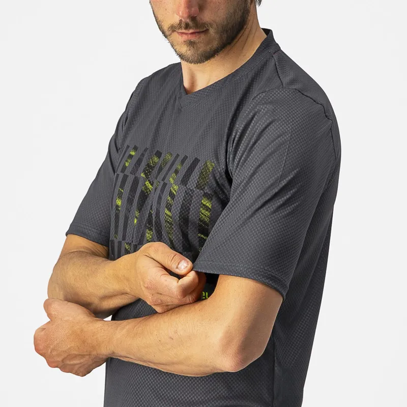 Castelli Trail Tech T-Shirt in Grey/Black/Electric Lime-2