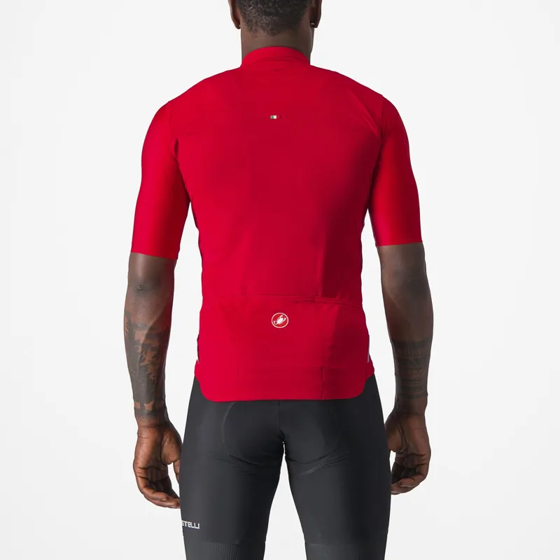 Castelli Prologo 7 Short Sleeve Jersey in Red/Silver Grey/Black-1