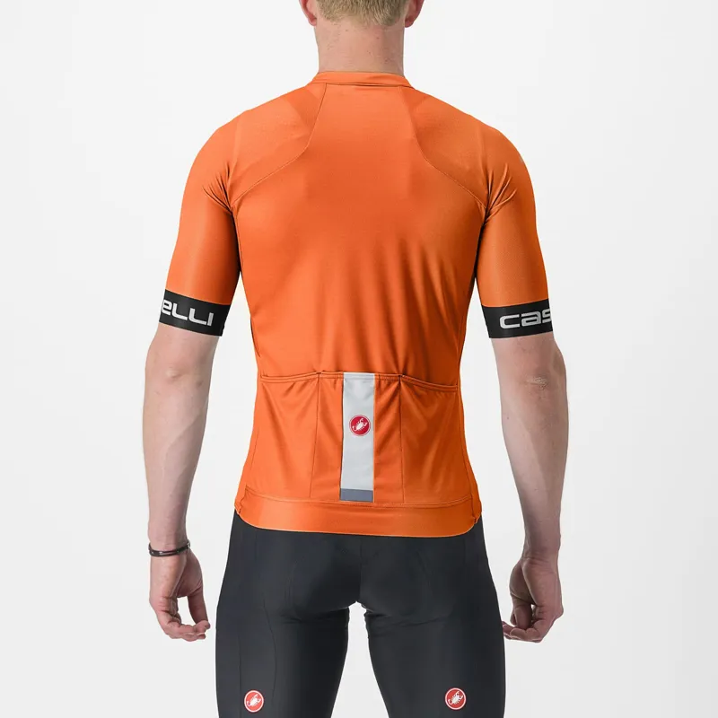 Castelli Entrata VI Short Sleeve Jersey in Briliant Orange/Grey/Ivory-1