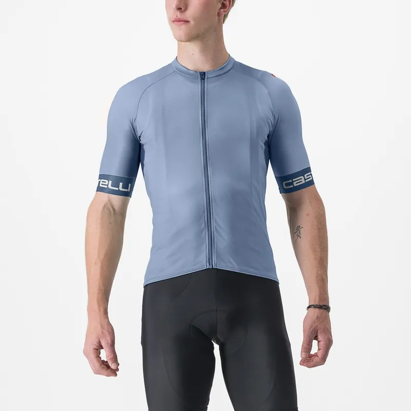 Castelli Entrata VI Short Sleeve Jersey in Steel Blue
