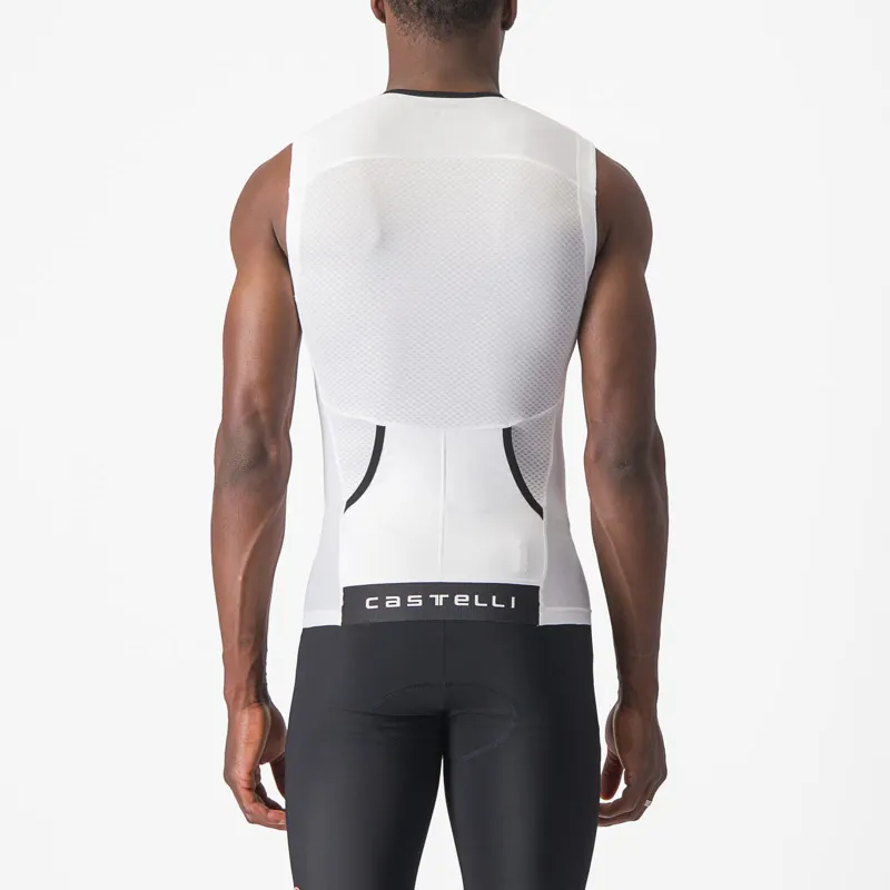 Castelli Free Tri 2 Sleeveless Top in White/Black-1
