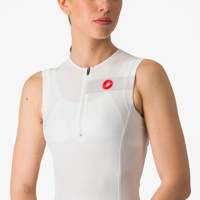 Castelli Free 2 Women's Tri Singlet in White/Black-3