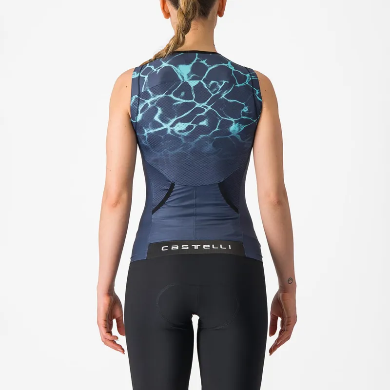 Castelli Free 2 Women's Tri Singlet in Belgian Blue/Turquoise-1
