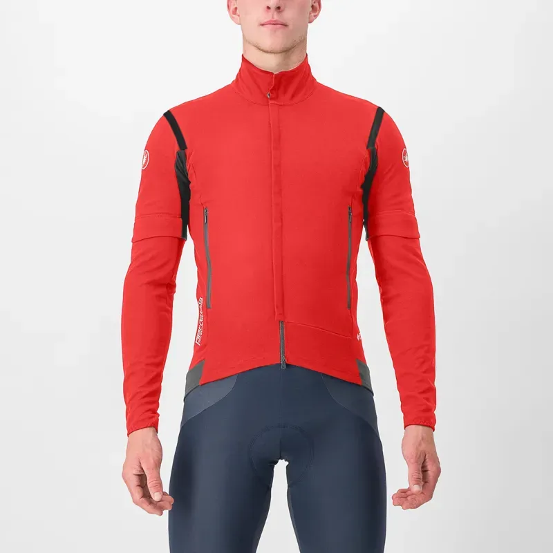 Castelli Perfetto RoS 2 Convertible Jacket in Pompeian Red/Black Reflex