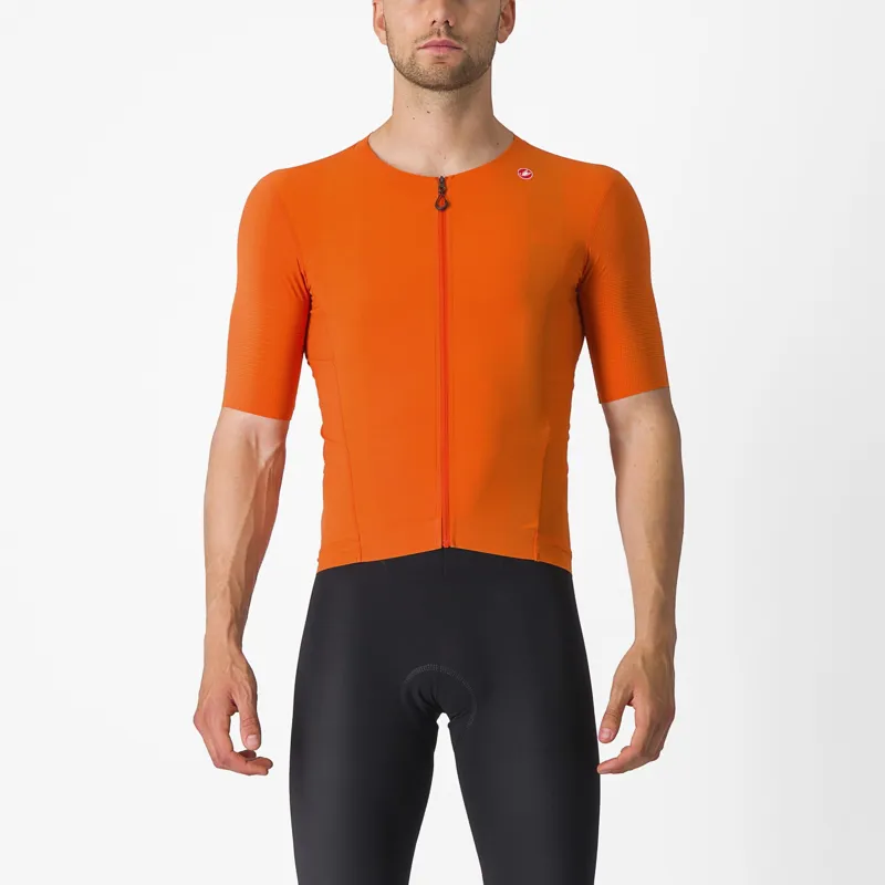 Castelli Premio Black Short Sleeve Jersey in Orange Rust