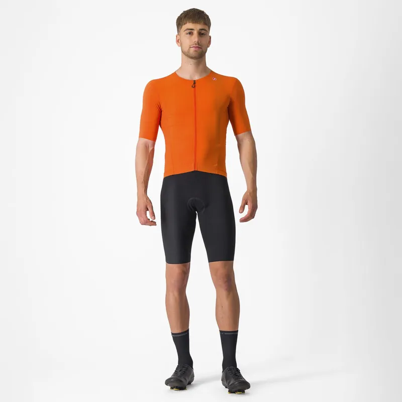 Castelli Premio Black Short Sleeve Jersey in Orange Rust-6