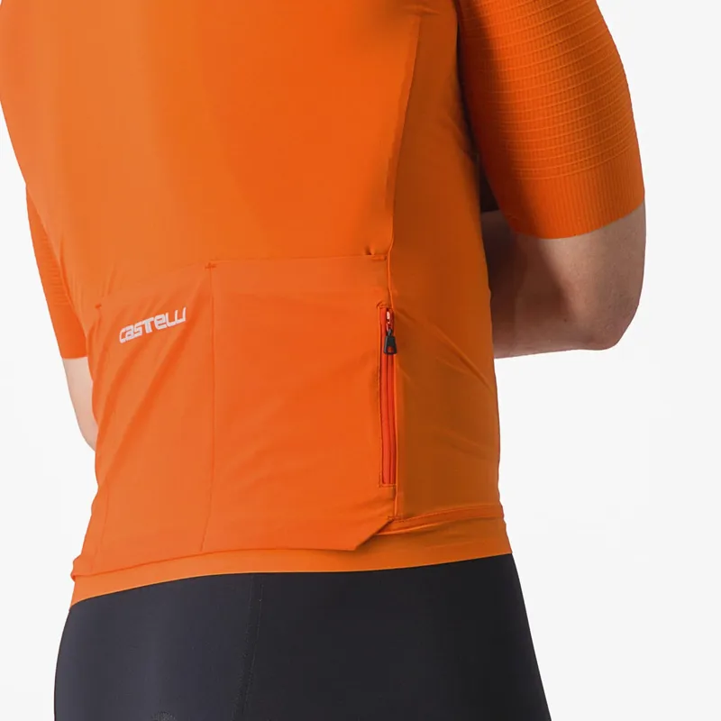 Castelli Premio Black Short Sleeve Jersey in Orange Rust-4