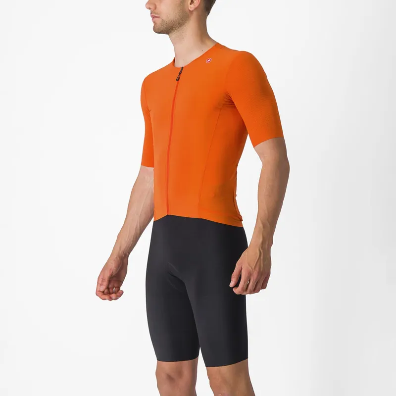Castelli Premio Black Short Sleeve Jersey in Orange Rust-2