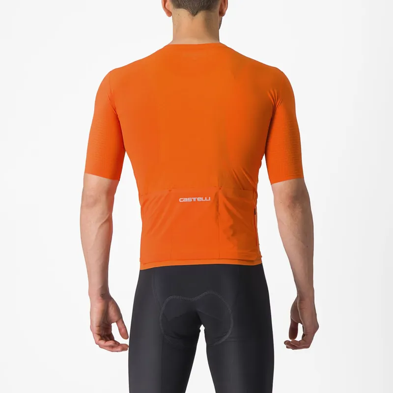 Castelli Premio Black Short Sleeve Jersey in Orange Rust-1