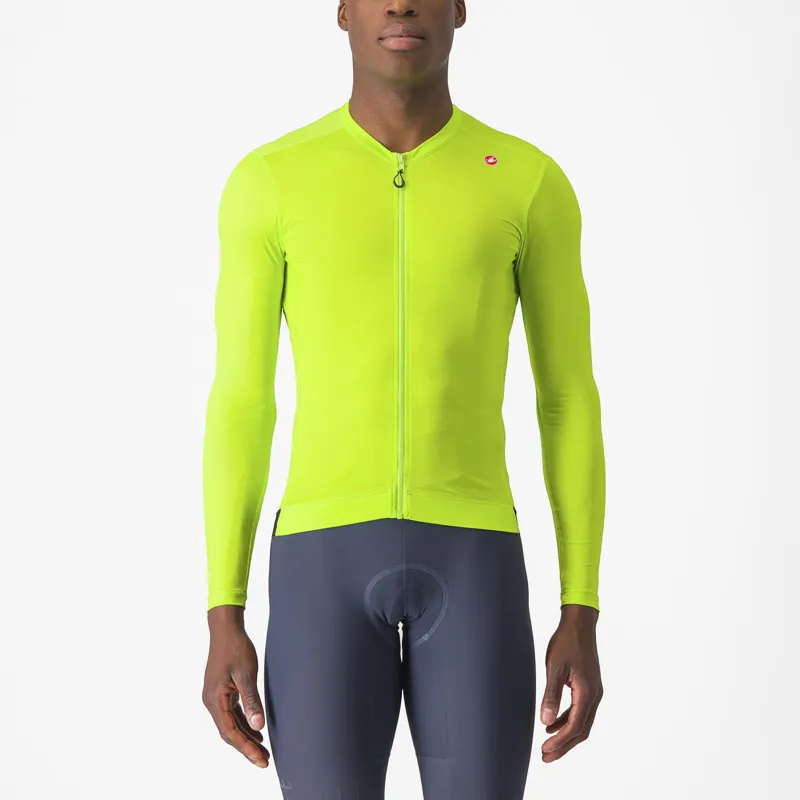 Castelli Espresso Long Sleeve Jersey in Electric Lime/Green
