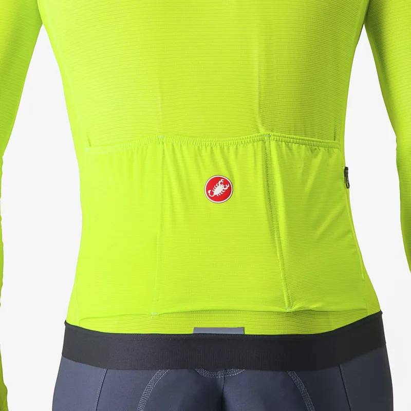 Castelli Espresso Long Sleeve Jersey in Electric Lime/Green-2