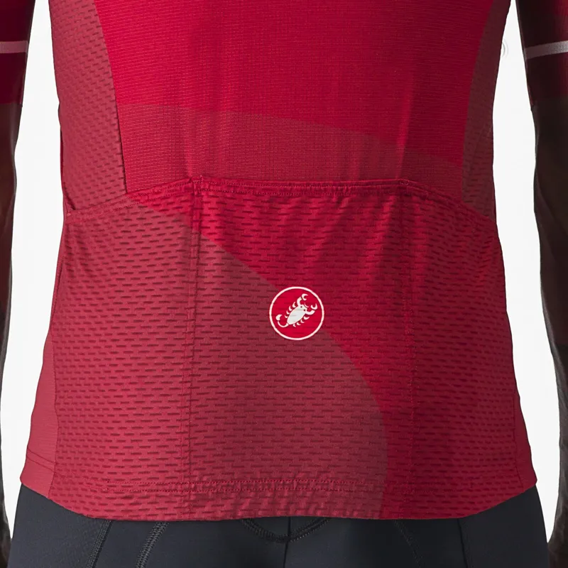 Castelli Orizzonte Short Sleeve Jersey in Rich Red/Red/White-2