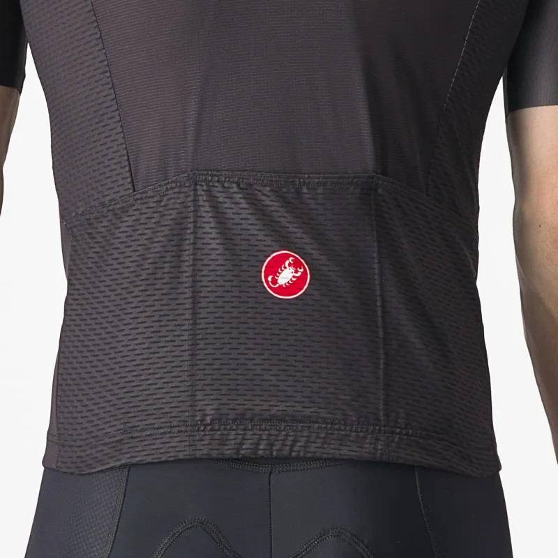 Castelli Tradizione Short Sleeve Jersey in Black/Grey/Red-2