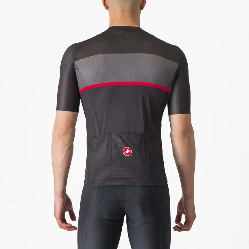 Castelli Tradizione Short Sleeve Jersey in Black/Grey/Red-1