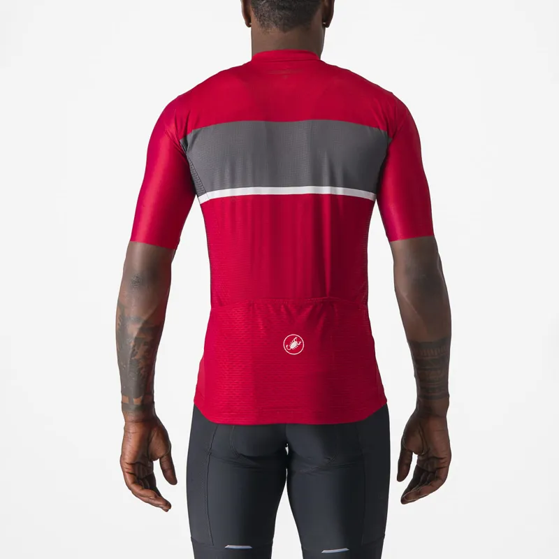 Castelli Tradizione Short Sleeve Jersey in Rich Red/Grey/White-1
