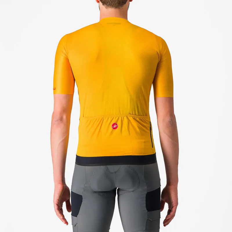 Castelli Unlimited Endurance Short Sleeve Jersey in Goldenrod/Rich Red-1