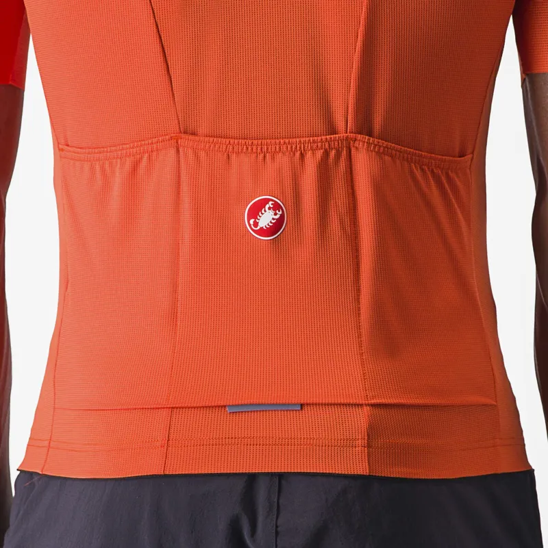 Castelli Unlimited Entrata 2 Short Sleeve Jersey in Orange Rust/Grey-2