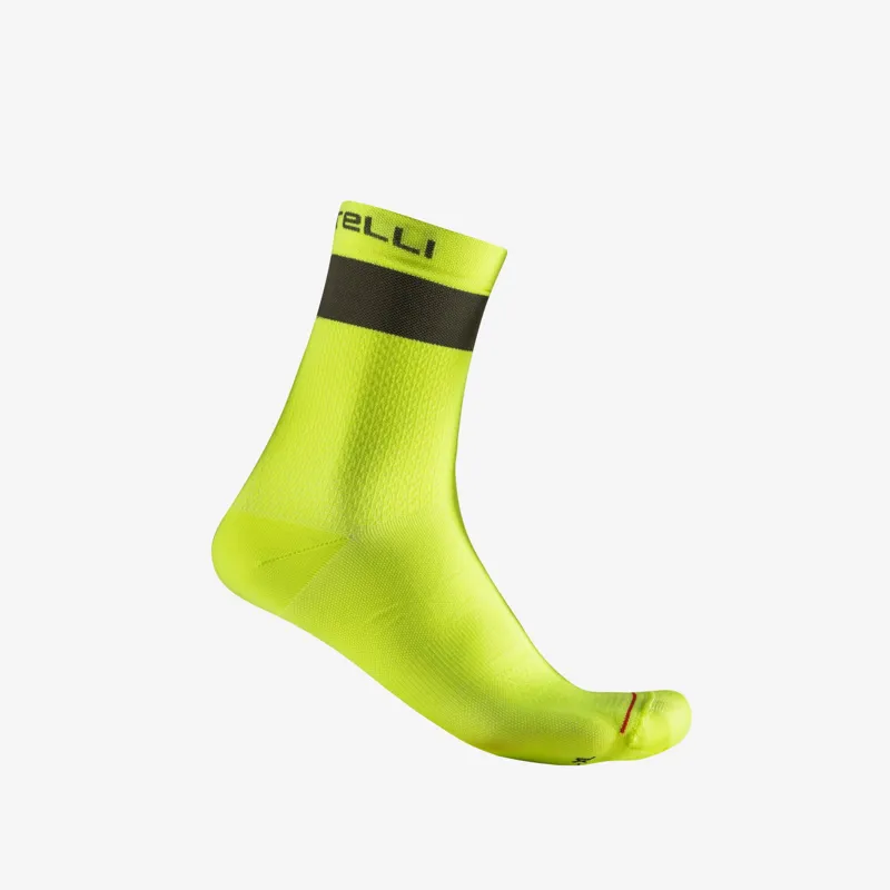 Castelli Prologo Lite 15 Socks in Electric Lime/Deep Green