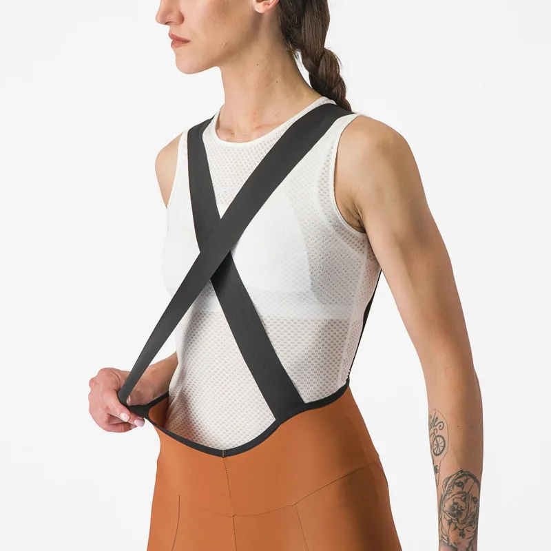 Castelli Espresso Women's DT Bib Shorts in Mocha-2