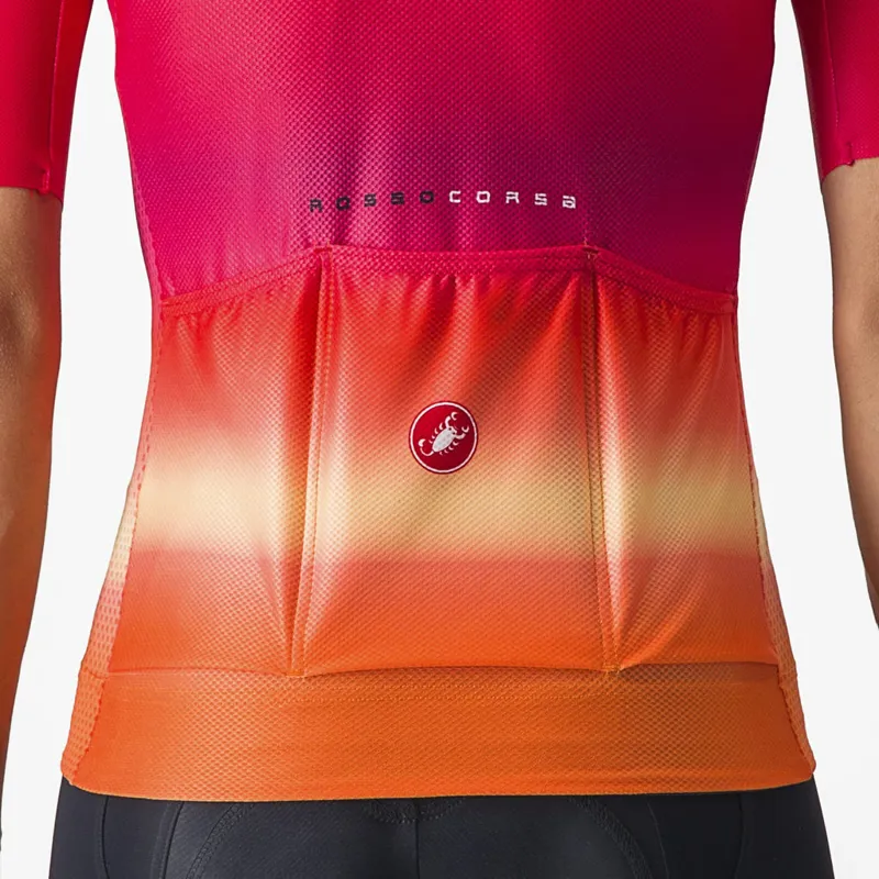 Castelli Climber's 4.0 Women's Short Sleeve Jersey in Hibiscus/Pink/Orange-6