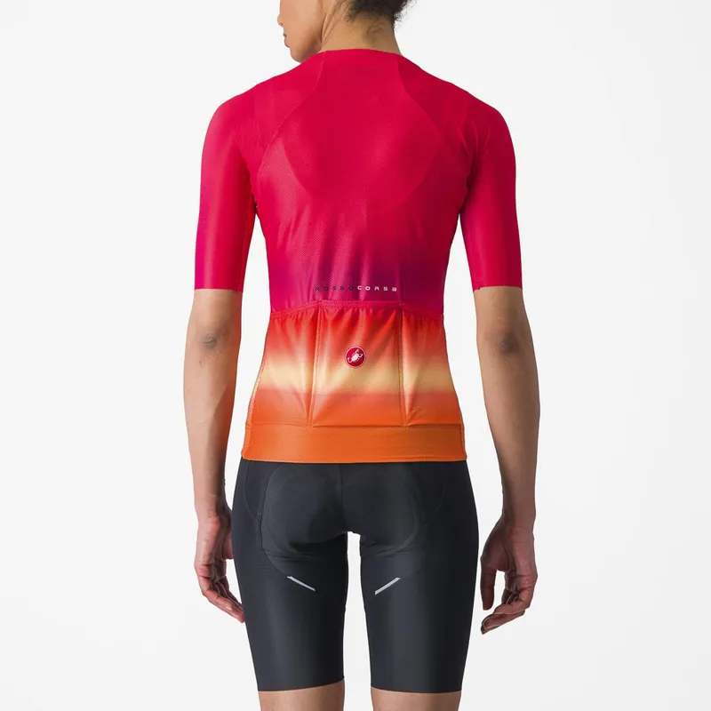 Castelli Climber's 4.0 Women's Short Sleeve Jersey in Hibiscus/Pink/Orange-1