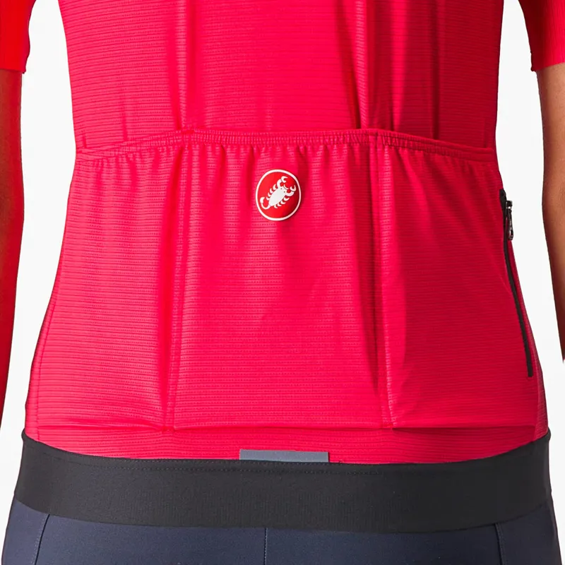 Castelli Espresso Women's Short Sleeve Jersey in Hibiscus/Grey-3
