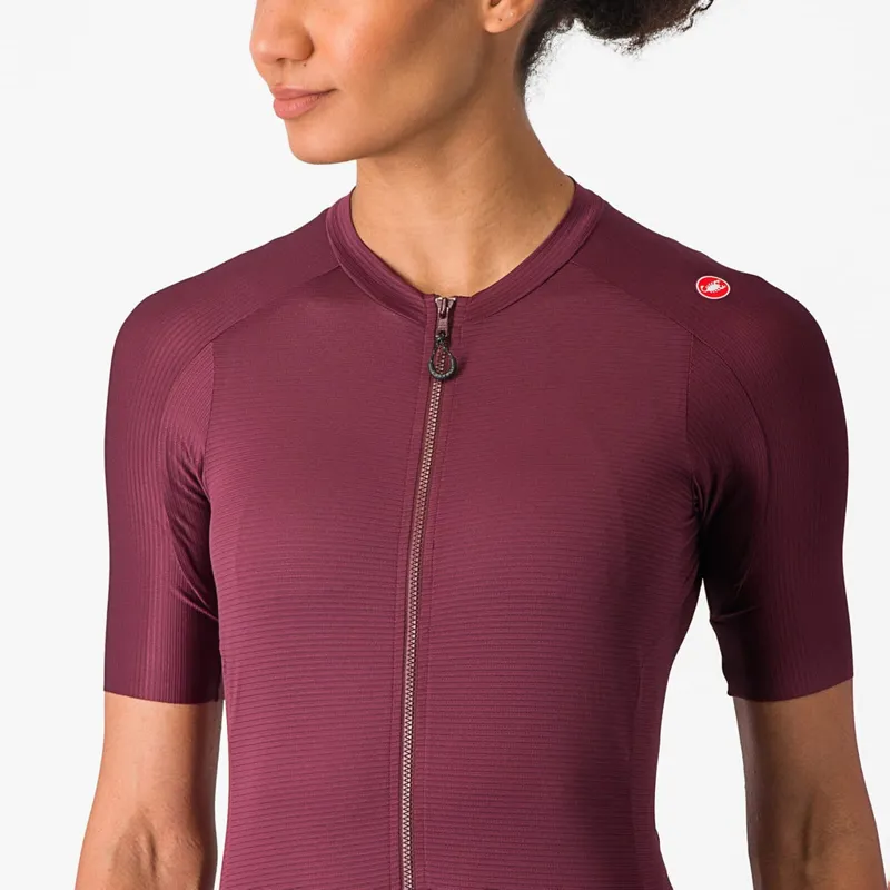 Castelli Espresso Women's Short Sleeve Jersey in Deep Bordeaux-3